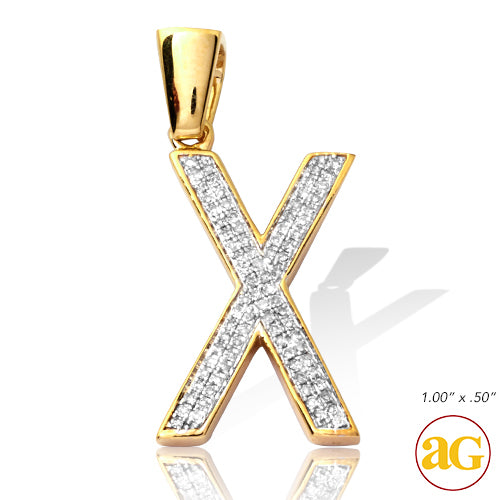 10KY 0.20CTW DIAMOND INITIAL PENDANT - "X"