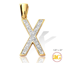 Cargar imagen en el visor de la galería, 10KY 0.20CTW DIAMOND INITIAL PENDANT - &quot;X&quot;