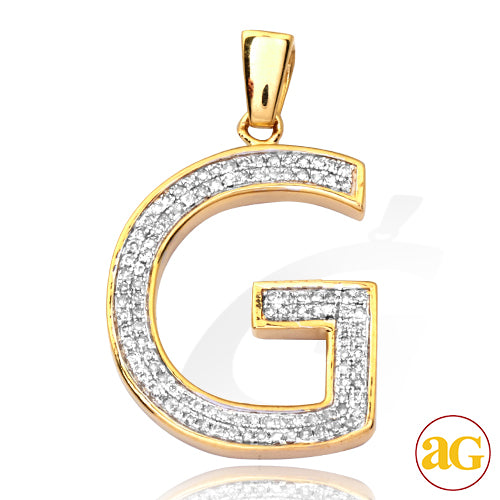 10KY 0.25CTW DIAMOND INITIAL PENDANT - "G"