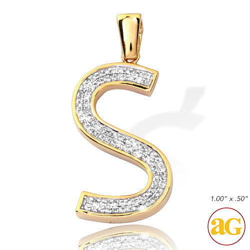 10KY 0.20CTW DIAMOND INITIAL PENDANT - "S"