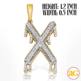 10KY 0.35CTW DIAMOND DRIPPING INITIAL PENDANT