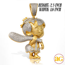 Load image into Gallery viewer, 10KY 1.85CTW DIAMOND &#39;BAM BAM&#39; CARTOON PENDANT