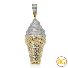 Cargar imagen en el visor de la galería, 10KY 0.90CTW DIAMOND ICE CREAM CONE PENDANT