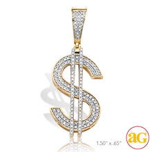 Cargar imagen en el visor de la galería, 10KY 0.40CTW DIAMOND $ DOLLAR SIGN PENDANT