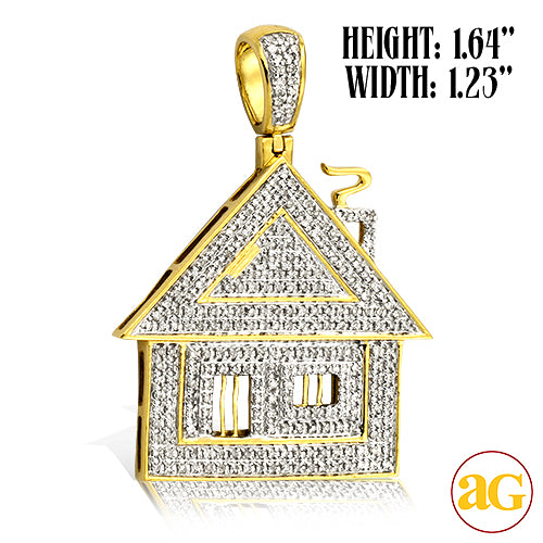 10KY 0.85CTW DIAMOND TRAP HOUSE PENDANT