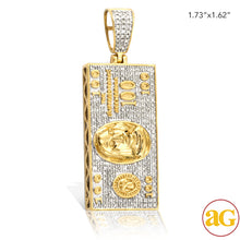 Cargar imagen en el visor de la galería, 10KY 0.55CTW DIAMOND $100 BILL PENDANT