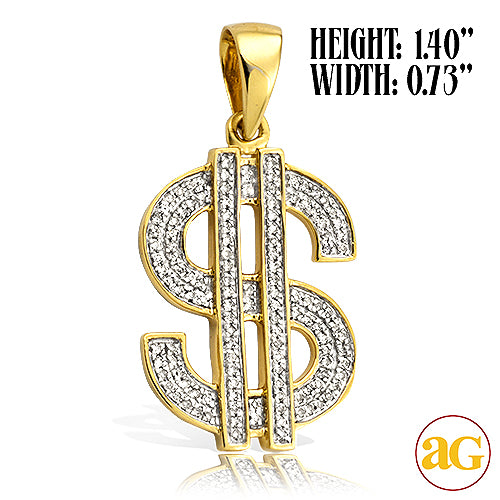 10KY 0.40CTW DIAMOND $ DOLLAR SIGN PENDANT