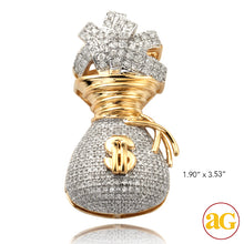 Load image into Gallery viewer, 10KY 1.00CTW DIAMOND MONEY BAG PENDANT