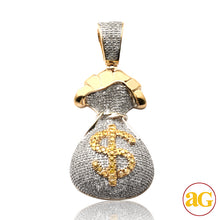 Cargar imagen en el visor de la galería, 10KY 0.85CTW YELLOW AND WHITE DIAMOND MONEY BAG