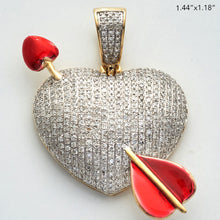 Load image into Gallery viewer, 10KY 1.35CTW DIAMOND CUPID&#39;S ARROW HEART PENDANT