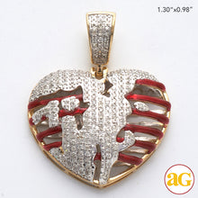 Cargar imagen en el visor de la galería, 10KY 0.70CTW DIAMOND BROKEN HEART RIBCAGE PENDANT