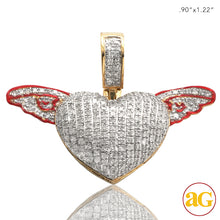 Cargar imagen en el visor de la galería, 10KY 0.70CTW DIAMOND HEART PENDANT W/ RED ENAMEL