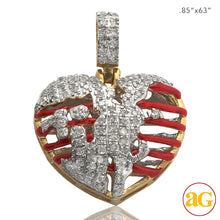 Cargar imagen en el visor de la galería, 10KY 0.35CTW DIAMOND BROKEN HEART RIBCAGE PENDANT