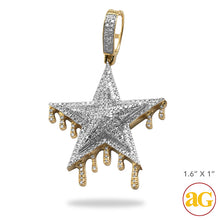 Cargar imagen en el visor de la galería, 10KY 0.65CTW DIAMOND DRIPPING STAR PENDANT