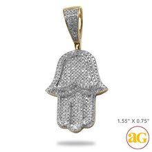 Cargar imagen en el visor de la galería, 10KY 0.70CTW DIAMOND 3-D HAMZAH PENDANT