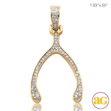 Cargar imagen en el visor de la galería, 10KY 0.15CTW DIAMOND WISHBONE PENDANT