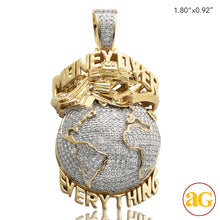 Load image into Gallery viewer, 10KY 1.05CTW DIAMOND GLOBE WITH TEXT PENDANT