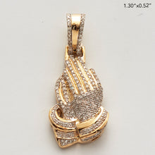 Cargar imagen en el visor de la galería, 10KY 0.35CTW DIAMOND PRAYING HANDS PENDANT