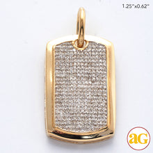 Cargar imagen en el visor de la galería, 10KY 0.40CTW MICROPAVE DIAMOND DOGTAG PENDANT