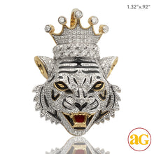 Cargar imagen en el visor de la galería, 10KY 0.80CTW MICROPAVE DIAMOND TIGER WITH CROWN