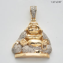 Cargar imagen en el visor de la galería, 10KY 1.00CTW DIAMOND SITTING FAT BUDDHA PENDANT