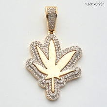 Load image into Gallery viewer, 10KY 1.10CTW DIAMOND HERBAL MEDICINE LEAF PENDANT