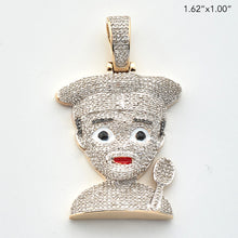 Cargar imagen en el visor de la galería, 10KY 1.70CTW DIAMOND CHEF EMOJI PENDANT