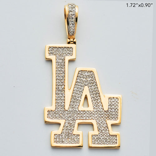 10KY 0.75CTW DIAMOND SPORTS LOGO "LA" PENDANT