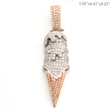 Cargar imagen en el visor de la galería, 10KR 0.75CTW DIAMOND ICE CREAM CONE PENDANT