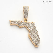 Load image into Gallery viewer, 10KY 0.35CTW MICROPAVE DIAMOND 3-D STATE PENDANT