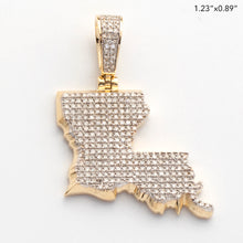 Load image into Gallery viewer, 10KY 0.60CTW MICROPAVE DIAMOND 3D STATE PENDANT