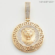 Load image into Gallery viewer, 10KY 0.25CTW DIAMOND LION HEAD MEDALLION WITH