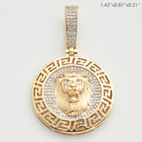 10KY 0.25CTW DIAMOND LION HEAD MEDALLION WITH