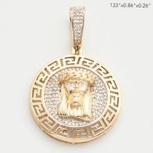 Load image into Gallery viewer, 10KY 0.25CTW DIAMOND JESUS HEAD MEDALLION WITH