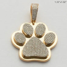 Cargar imagen en el visor de la galería, 10KY+W 0.85CTW DIAMOND PAW PRINT PENDNAT