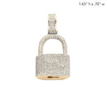 Cargar imagen en el visor de la galería, 10KY 1.00CTW MICROPAVE DIAMOND PADLOCK PENDANT