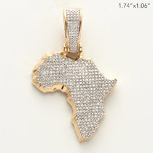 Cargar imagen en el visor de la galería, 10KY 1.30CTW MICROPAVE DIAMOND 3D AFRICA PENDANT