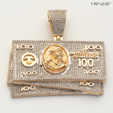 Load image into Gallery viewer, 10KY 2.65CTW DIAMOND $100 MONEY STACK PENDANT