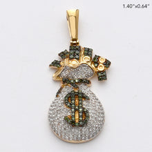 Load image into Gallery viewer, 10KY 1.10CTW GREEN AND WHITE DIAMOND MONEYBAG