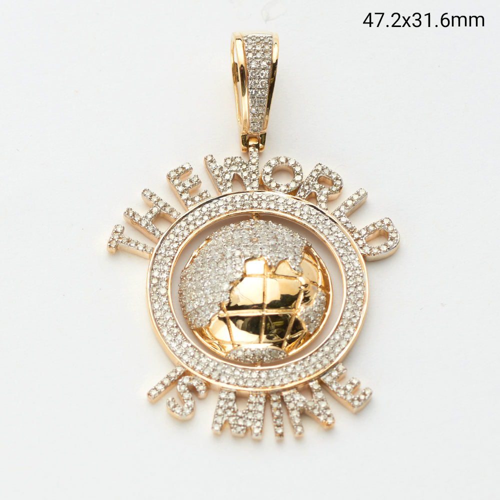 10KY 1.50CTW MICROPAVE DIAMOND GLOBE PENDANT