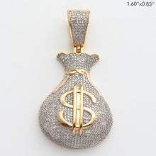 Cargar imagen en el visor de la galería, 10KY 1.15CTW MICROPAVE DIAMOND MONEY BAG PENDANT