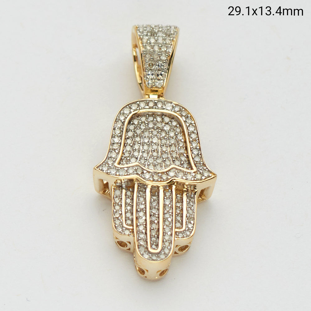 10KY 0.40CTW MICROPAVE DIAMOND HAMZA PENDANT