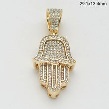 Cargar imagen en el visor de la galería, 10KY 0.40CTW MICROPAVE DIAMOND HAMZA PENDANT