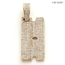 Cargar imagen en el visor de la galería, 10KY 1.20CTW MICROPAVE DIAMOND RAZOR BLADE PENDANT