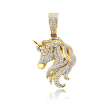 Load image into Gallery viewer, 10KY 1.30CTW MICROPAVE DIAMOND UNICORN PENDANT