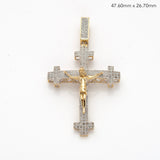 10KY 0.50CTW DIAMOND CRUCIFIX CROSS PENDANT