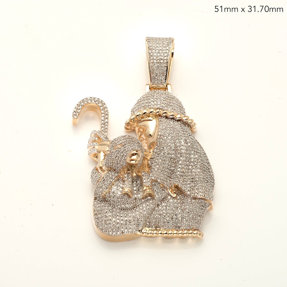 10KY 2.00CTW DIAMOND JESUS CARRING LAMB PENDANT