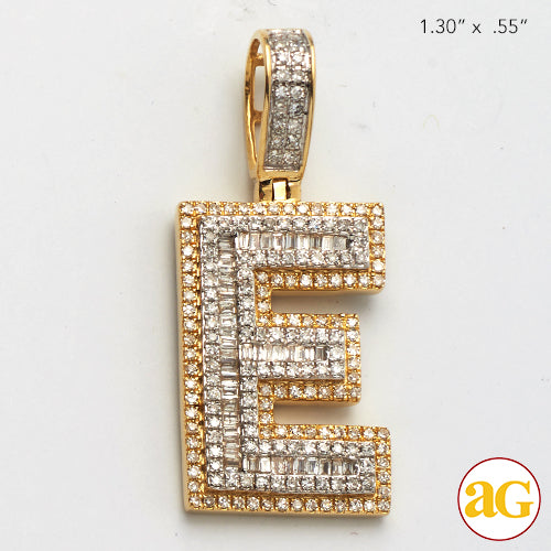 14KY 0.75 CTW DIAMOND INITIAL PENDANT "E"