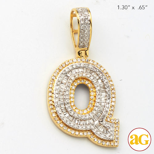 14KY 0.75 CTW DIAMOND INITIAL PENDANT "Q"