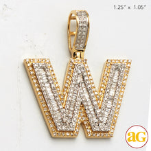 Cargar imagen en el visor de la galería, 14KY 1.00 CTW DIAMOND INITIAL PENDANT &quot;W&quot;